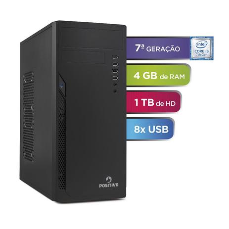 Computador Positivo Station i3 41TBki Core i3 4GB 1TB Linux - Preto Menor preço em Computador Positivo Station i3 41TBki Core i3 4GB 1TB Linux - Preto