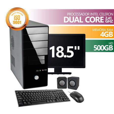 Computador Premium Celeron DC2500 4gb 500gb Mon18.5 Kit - Spinn Menor preço em Computador Premium Celeron DC2500 4gb 500gb Mon18.5 Kit - Spinn