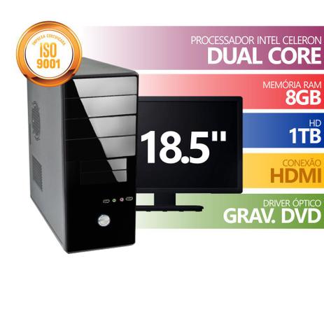 Computador Premium Celeron DualCore 8Gb 1TB Dvd Mon18.5 - Generico Menor preço em Computador Premium Celeron DualCore 8Gb 1TB Dvd Mon18.5 - Generico