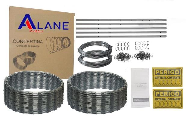 Concertina 45cm Diâmetro C/ 15 Metros Cerca + Kit Instalação - Geral Menor preço em Concertina 45cm Diâmetro C/ 15 Metros Cerca + Kit Instalação - Geral