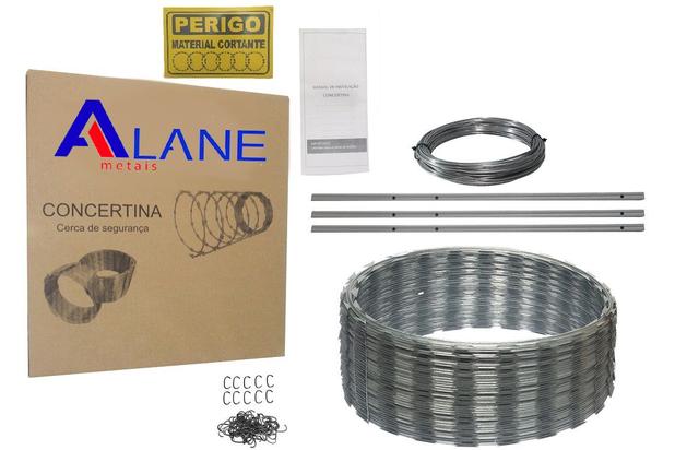 Concertina Cerca Segurança 45cm 08 Metros + Kit Instalação - Alane metais é boa?