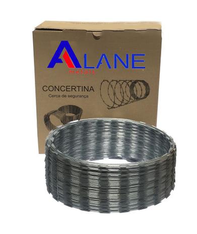 Concertina Rolo Cerca de Segurança 45cm 10 metros Galvalume - Alane metais Menor preço em Concertina Rolo Cerca de Segurança 45cm 10 metros Galvalume - Alane metais