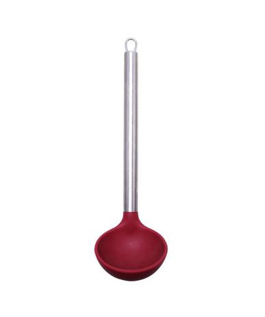 Concha de Silicone com Cabo Inox Elite Vinho - Yazi Menor preço em Concha de Silicone com Cabo Inox Elite Vinho - Yazi