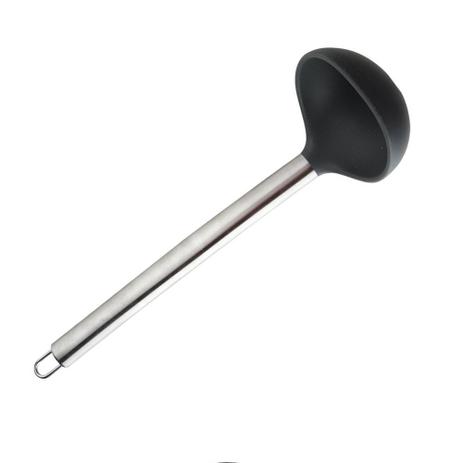 Concha de silicone Preta Cabo em Inox Belle Maison - 101061P Menor preço em Concha de silicone Preta Cabo em Inox Belle Maison - 101061P