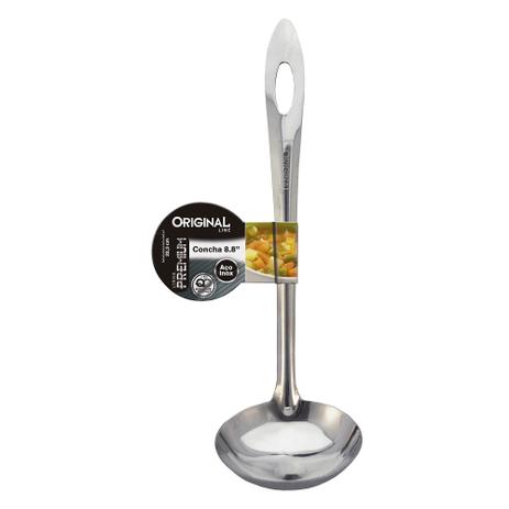 Concha em Aço Inox 22,7cm 30ml Linha Premium SL0375 - Original Menor preço em Concha em Aço Inox 22,7cm 30ml Linha Premium SL0375 - Original