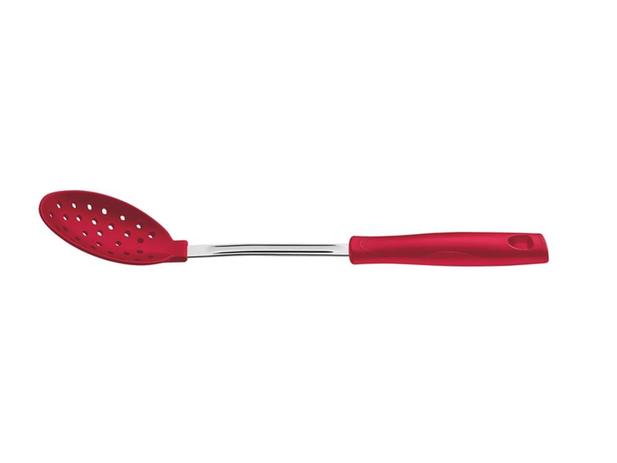 Concha perfurada easy vermelho colher de nylon haste de aco inox e cabo de polipropileno tramontina Menor preço em Concha perfurada easy vermelho colher de nylon haste de aco inox e cabo de polipropileno tramontina