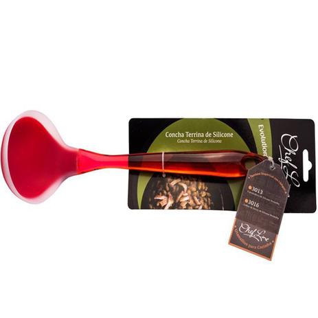 Concha Silicone Vermelho 30cm Cabo Acrílico Vermelho - Decore fácil shop Menor preço em Concha Silicone Vermelho 30cm Cabo Acrílico Vermelho - Decore fácil shop