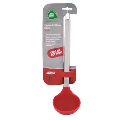 Concha - Silicone Vermelho - Cabo Inox - 36 cm - Not defined Menor preço em Concha - Silicone Vermelho - Cabo Inox - 36 cm - Not defined