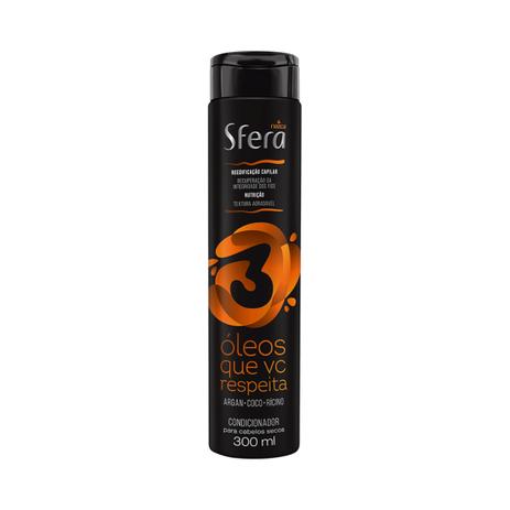 Condicionador 3 óleos sfera nazca - p/ cabelos secos 300ml Menor preço em Condicionador 3 óleos sfera nazca - p/ cabelos secos 300ml