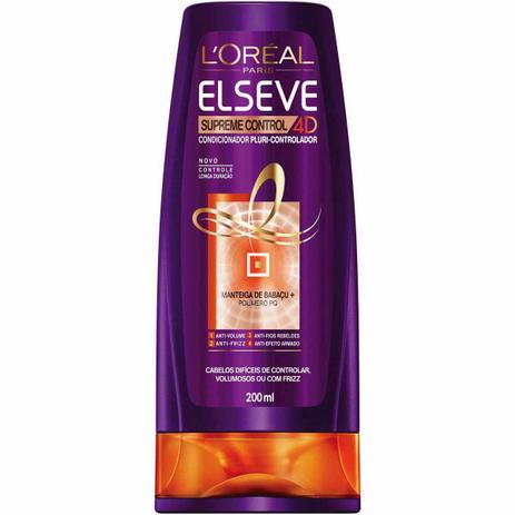 Condicionador Elseve Supreme Control 4D LOréal 200ml - Loréal Menor preço em Condicionador Elseve Supreme Control 4D LOréal 200ml - Loréal