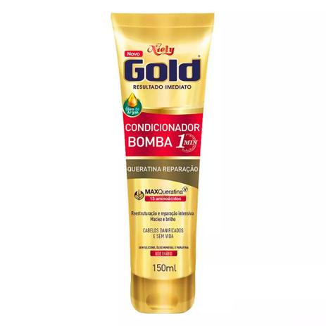 Condicionador Niely Gold Bomba Queratina Reparação - 150ml Menor preço em Condicionador Niely Gold Bomba Queratina Reparação - 150ml