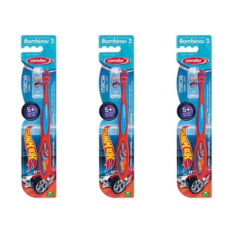 Condor Hot Wheels Escova C/ Protetor 5 Ano (Kit C/03) Menor preço em Condor Hot Wheels Escova C/ Protetor 5 Ano (Kit C/03)