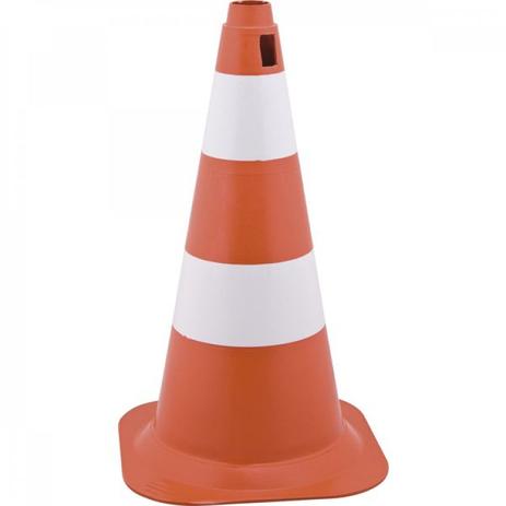 Menor preço em Cone de sinalização com 75 cm branco e laranja em polietileno Vonder Branco