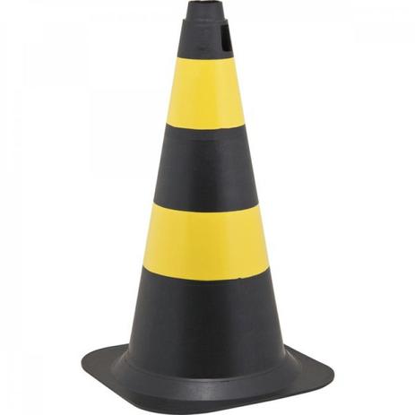 Cone de sinalização com 75 cm preto e amarelo em polietileno Vonder Amarelo/Preto Menor preço em Cone de sinalização com 75 cm preto e amarelo em polietileno Vonder Amarelo/Preto