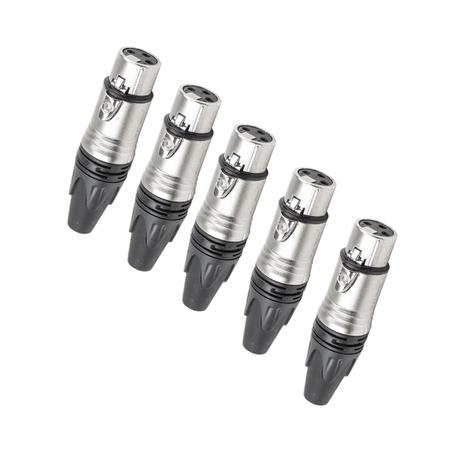 Conector Cannon XLR Fêmea Linha kit c/ 5 Unidades - Q 283 CSR Menor preço em Conector Cannon XLR Fêmea Linha kit c/ 5 Unidades - Q 283 CSR
