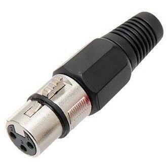 Conector Cannon XLR Fêmea Plástico Preto Tekflex Menor preço em Conector Cannon XLR Fêmea Plástico Preto Tekflex