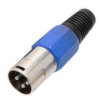 Conector Cannon XLR Macho Plástico Azul Tekflex Menor preço em Conector Cannon XLR Macho Plástico Azul Tekflex