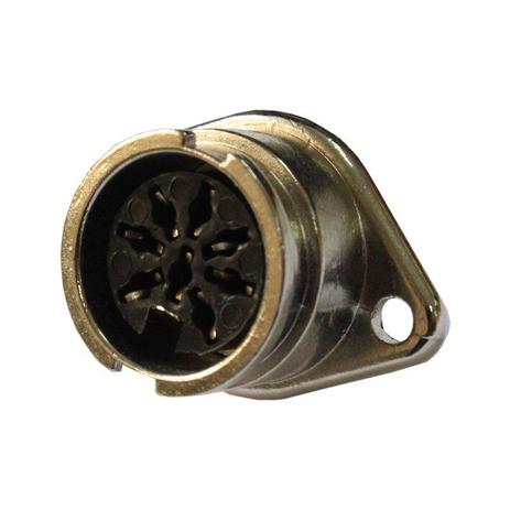 Conector Circular Fêmea 8 vias 5A Metaltex Menor preço em Conector Circular Fêmea 8 vias 5A Metaltex