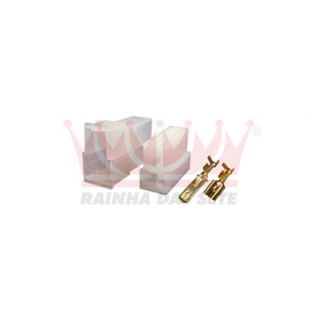 Conector Elétrico 02 Vias 6,3MM - Kit (ETE7502) - RAINHA DAS SETE Menor preço em Conector Elétrico 02 Vias 6,3MM - Kit (ETE7502) - RAINHA DAS SETE