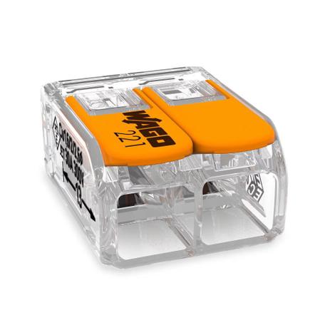 CONECTOR EMENDA RÁPIDA 2 POLOS 6mm - WAGO Menor preço em CONECTOR EMENDA RÁPIDA 2 POLOS 6mm - WAGO