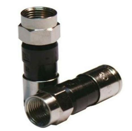 Conector F de Compressão para cabo coaxial RG6 - Gc Menor preço em Conector F de Compressão para cabo coaxial RG6 - Gc