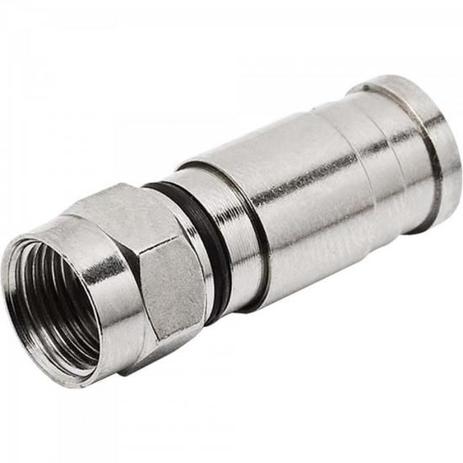 Conector F de Compressao RG6 Cromado MXT Menor preço em Conector F de Compressao RG6 Cromado MXT