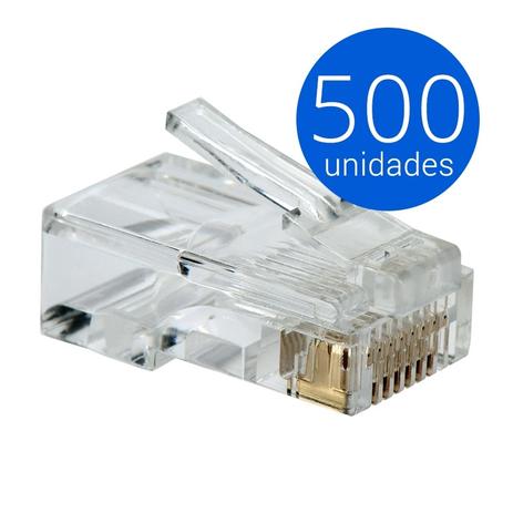 Conector RJ45 CAT5E macho pacote com 500 peças - Star pixx Menor preço em Conector RJ45 CAT5E macho pacote com 500 peças - Star pixx