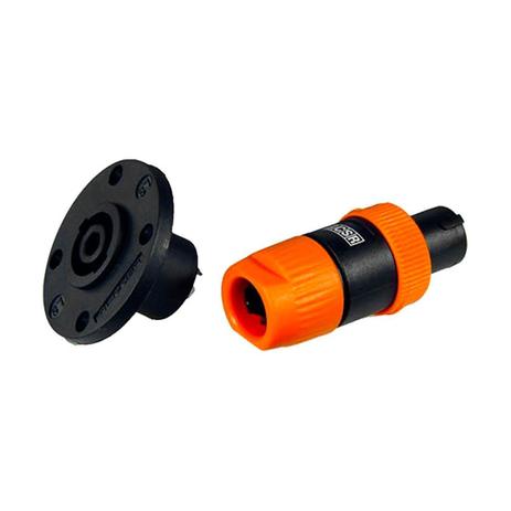 Conector Speakon Macho Linha + Speakon Femea Painel - NL 4 FC CSR Menor preço em Conector Speakon Macho Linha + Speakon Femea Painel - NL 4 FC CSR