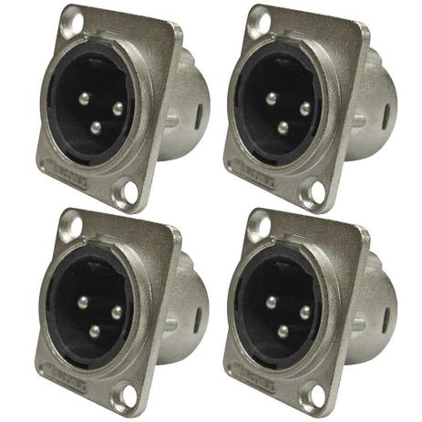 Conector Wireconex WC1033-4 XLR Macho Painel Menor preço em Conector Wireconex WC1033-4 XLR Macho Painel