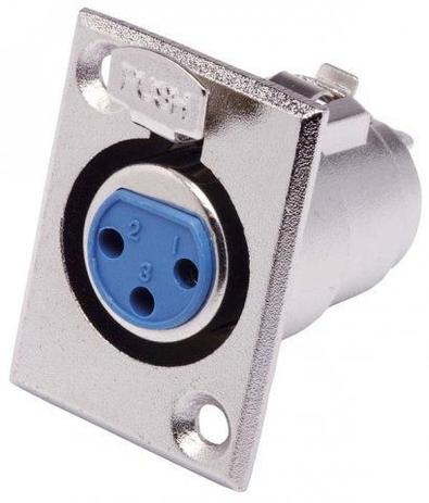 Conector XLR Fêmea Painel 3 Pólos com Trava Niquelado - Mxt Menor preço em Conector XLR Fêmea Painel 3 Pólos com Trava Niquelado - Mxt