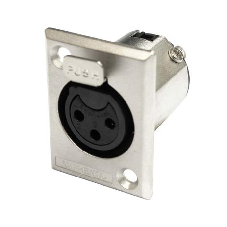 Conector XLR Fêmea Painel - AC 3 FPZ Amphenol Menor preço em Conector XLR Fêmea Painel - AC 3 FPZ Amphenol