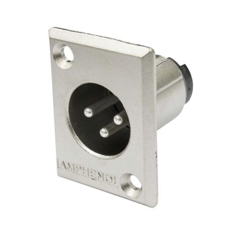 Conector XLR Macho Painel - AC 3 MMP Amphenol Menor preço em Conector XLR Macho Painel - AC 3 MMP Amphenol