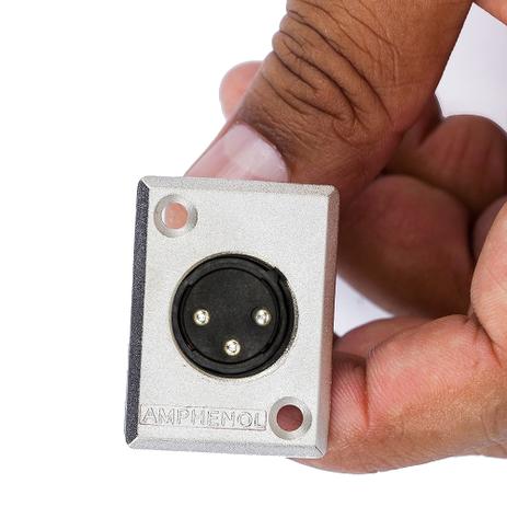 Conector XLR Macho Painel, AC3MMP, Metal, Amphenol Menor preço em Conector XLR Macho Painel, AC3MMP, Metal, Amphenol