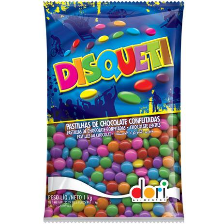 Confeito Chocolate Disqueti 1,010 Kg - Dori Menor preço em Confeito Chocolate Disqueti 1,010 Kg - Dori