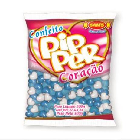 Confeito Pipper Coração Azul Colorido Framboesa 500g - Sams é boa?