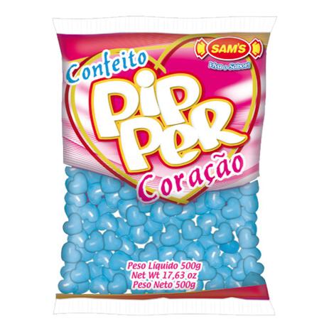 Confeito Pipper Coração Framboesa Azul Claro 500g - Sams é boa?