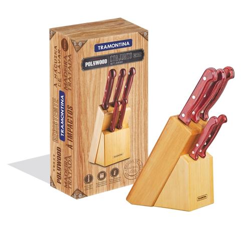 Conj Facas Inox 6pc Polywood Tramontina 21199/783 - Tramontina cutelaria Menor preço em Conj Facas Inox 6pc Polywood Tramontina 21199/783 - Tramontina cutelaria
