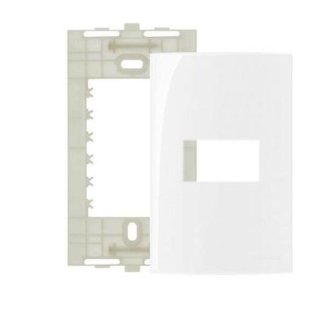 Conj placa 4x2 1 posto horiz br com suporte sleek - Margirius Menor preço em Conj placa 4x2 1 posto horiz br com suporte sleek - Margirius