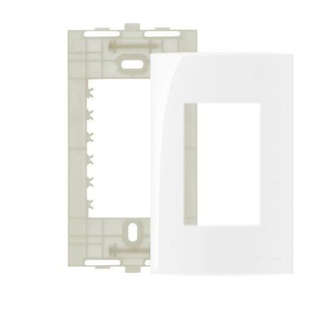 Conj placa 4x2 3 postos horiz br com suporte sleek - Margirius Menor preço em Conj placa 4x2 3 postos horiz br com suporte sleek - Margirius