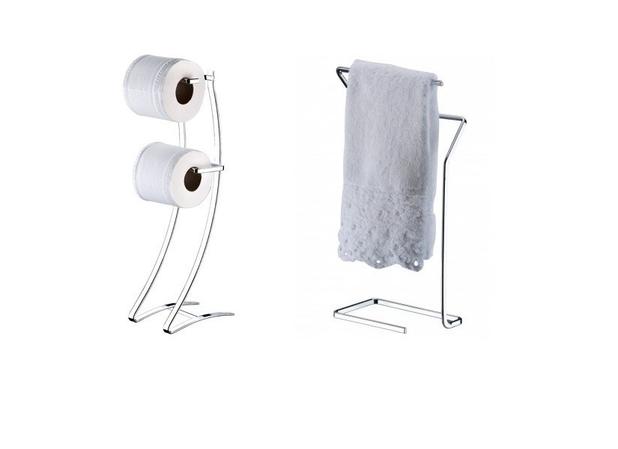 Conjunto 01 Suporte para papel higiênico de chão duplo 01 porta toalha de Bancada 29 cm Cromado - Future Menor preço em Conjunto 01 Suporte para papel higiênico de chão duplo 01 porta toalha de Bancada 29 cm Cromado - Future