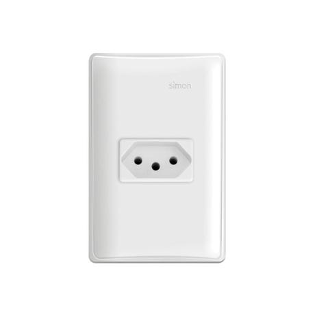 Conjunto 1 Tomada Horizontal 2 Polos + Terra 10a 220v Simon 19 Branco Menor preço em Conjunto 1 Tomada Horizontal 2 Polos + Terra 10a 220v Simon 19 Branco