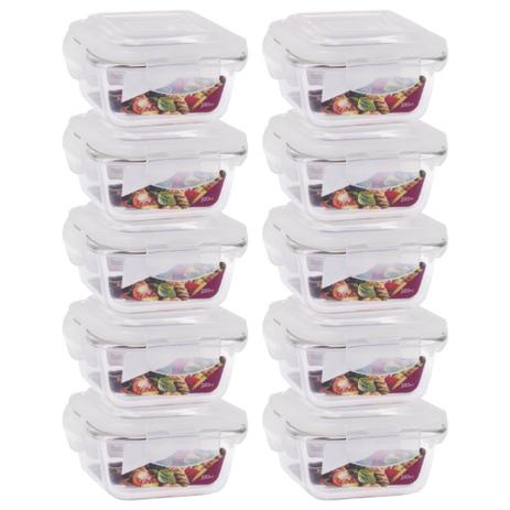Conjunto 10 Potes Quadrado 320 ml Marmita Fit  4 Travas - Quality House / Univendas é boa?
