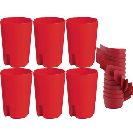 Conjunto 12 Porta Copos de Café 80ml E 12 Porta copos 200ml Vermelhos - Ou Menor preço em Conjunto 12 Porta Copos de Café 80ml E 12 Porta copos 200ml Vermelhos - Ou