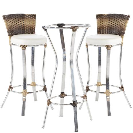 Conjunto 2 Banquetas e Mesa Bistrô, área, varanda, edícula, bancada - - Vl Decor Menor preço em Conjunto 2 Banquetas e Mesa Bistrô, área, varanda, edícula, bancada - - Vl Decor