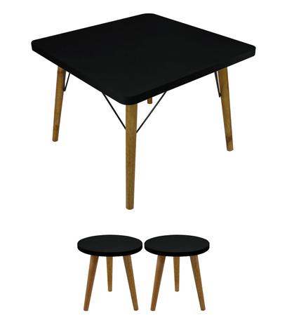 Conjunto 2 Banquinhos + Mesa Infantil Criança Madeira MDF - Móveis bolzan Menor preço em Conjunto 2 Banquinhos + Mesa Infantil Criança Madeira MDF - Móveis bolzan