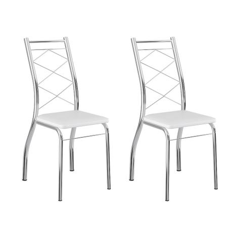 Conjunto 2 Cadeiras 1710 Branca - Carraro Móveis Menor preço em Conjunto 2 Cadeiras 1710 Branca - Carraro Móveis