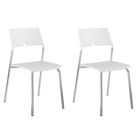Conjunto 2 Cadeiras 1711 Branco - Carraro móveis Menor preço em Conjunto 2 Cadeiras 1711 Branco - Carraro móveis