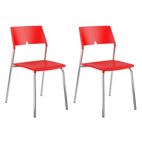 Conjunto 2 Cadeiras 1711 Vermelho - Carraro móveis Menor preço em Conjunto 2 Cadeiras 1711 Vermelho - Carraro móveis