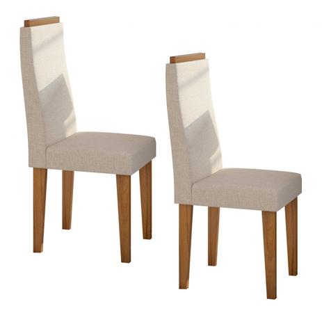 Conjunto 2 Cadeiras Dafine Móveis Lopas Rovere Naturale/Linho Rinzai Bege é boa?