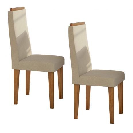 Conjunto 2 Cadeiras Dafne Móveis Lopas Rovere Naturale/Veludo Naturale Creme é boa?